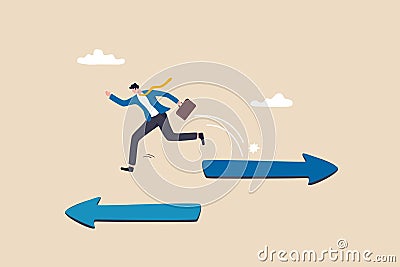 Change career, decide to go different path or direction, challenge to find new way or opportunity, progress to other choice or Vector Illustration