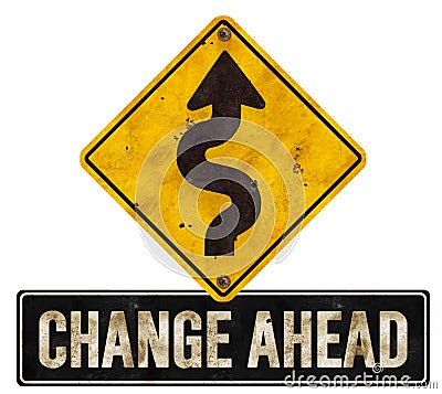 Change Changes Ahead Sign Detour Road Arrow Stock Photo