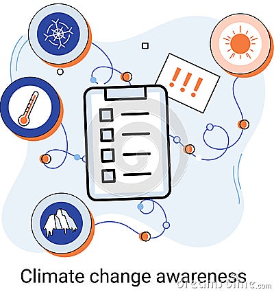 Change climate awareness metaphor, saving planet, World Environment Day, global warming ecological problems Vector Illustration