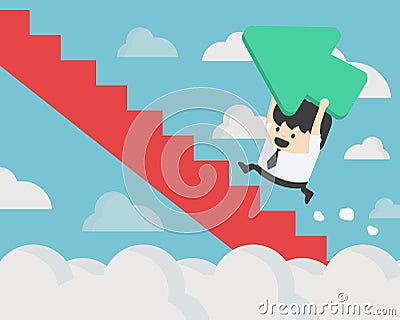 Change of a direction. Business concept vector illustration & pr Vector Illustration