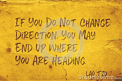 Change direction Lao Tzu Stock Photo