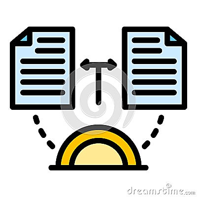 Change estimator papers icon color outline vector Vector Illustration