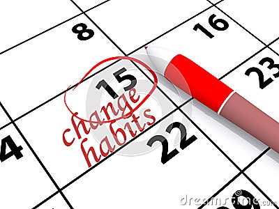 Change habits on calendar Stock Photo