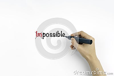 Change impossible to possible Stock Photo