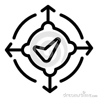 Change key point icon outline vector. Main conclusion Vector Illustration