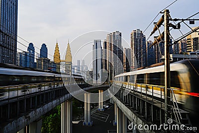 Convenient urban transportation - subway trains Stock Photo