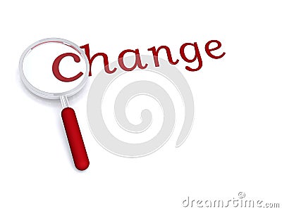 Change with magnifying glass Stock Photo