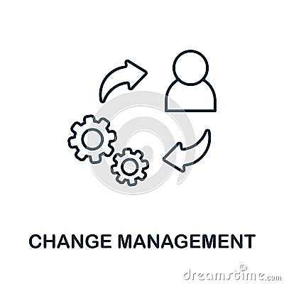 Change Management icon. Line element from production management collection. Linear Change Management icon sign for web Vector Illustration