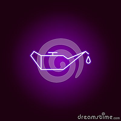 change oil car outline icon in neon style. Elements of car repair illustration in neon style icon. Signs and symbols can be used Cartoon Illustration