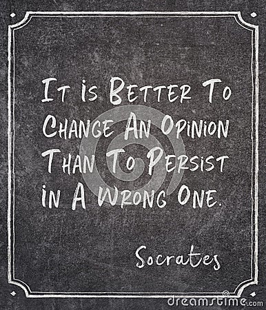 Change an opinion Socrates quote Stock Photo