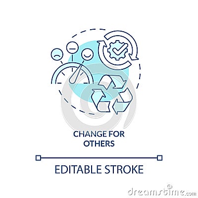 Change for others turquoise concept icon Vector Illustration