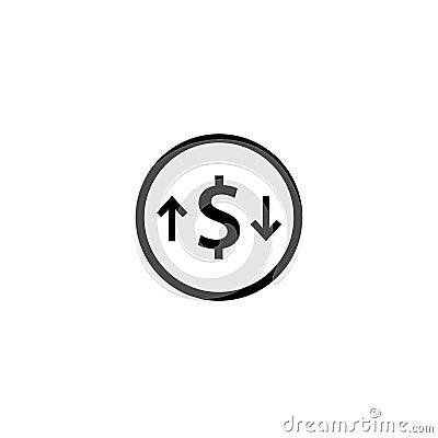 Change price black outline icon Vector Illustration