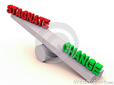 Change or stagnate balance Stock Photo