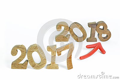 Change to new year 2018 Stock Photo