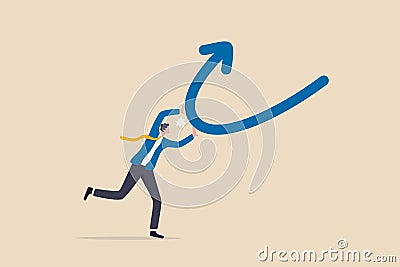 Change, transform or transition, turn into opposite direction form down to up, solution for problem or business improvement Vector Illustration