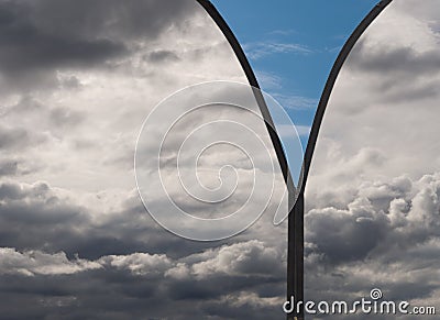 Change in the weather - zip unzipped Stock Photo