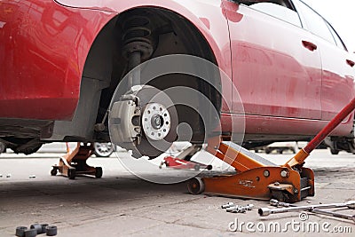 Change wheels Stock Photo