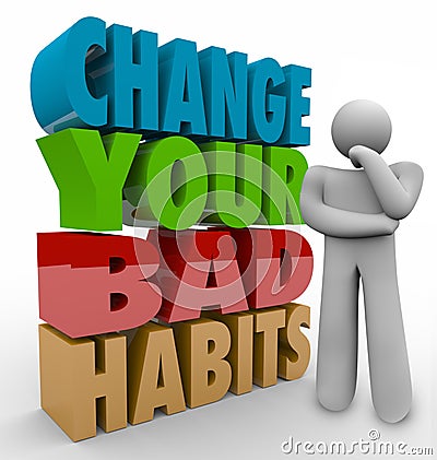 Change Your Bad Habits Thinker Adapting Good Qualities Success Stock Photo