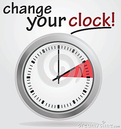 Change your clock notice Vector Illustration