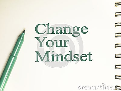 Change Your Mindset, Motivational Words Quotes Concept Stock Photo