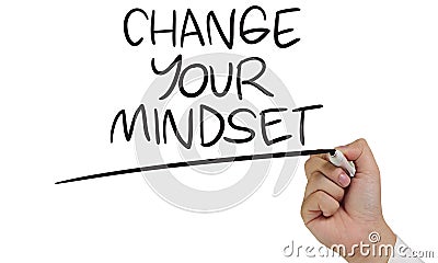 Change Your Mindset, Motivational Words Quotes Concept Stock Photo