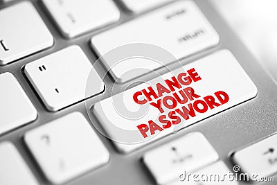 Change Your Password text button on keyboard, concept background Stock Photo