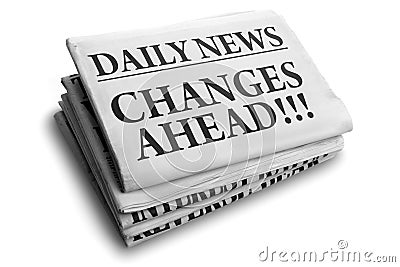 Changes ahead daily newspaper headline Stock Photo