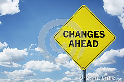 Changes ahead road sign Stock Photo