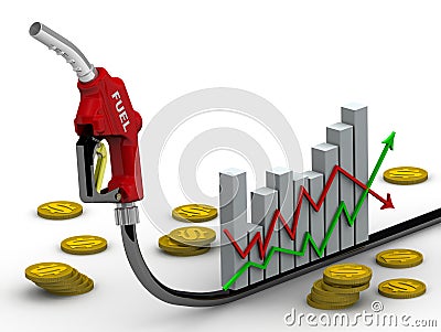 Changes in fuel prices Stock Photo