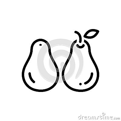 Black line icon for Changes, fruit and grow Vector Illustration