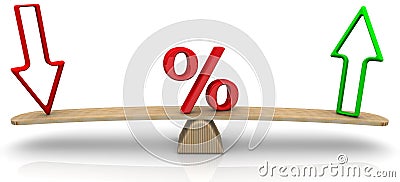 Changes in interest rates. Concept Stock Photo