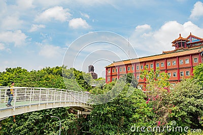 Some building of Eight Trigram Mountains Buddha Landscape Editorial Stock Photo