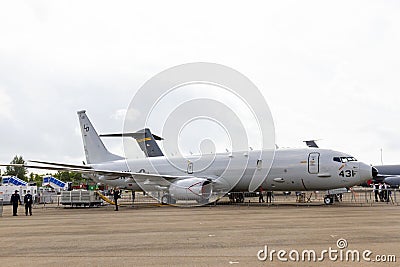 Boeing P-8 Poseidon Maritime Patrol Aircraft (Reg 168431) Of United States Air Force On Display In Singapore Airshow. Editorial Stock Photo