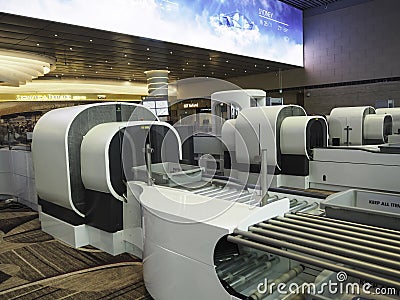 Changi Airport Terminal 4, Singapore Editorial Stock Photo