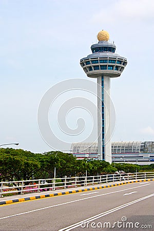 Changi control tower Stock Photo