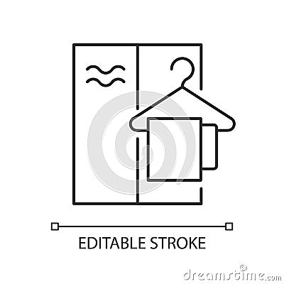 Changing cabin linear icon Vector Illustration