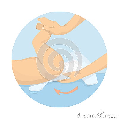 Changing diapers illustration. Vector Illustration