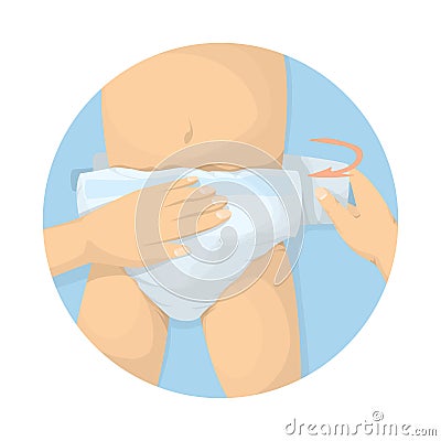 Changing diapers illustration. Vector Illustration