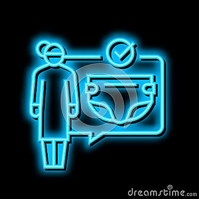 changing diapers neon glow icon illustration Vector Illustration