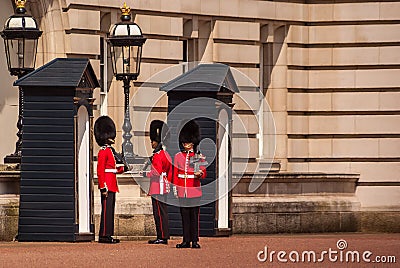 Changing of the Guard at Buckingham Palace in London Editorial Stock Photo