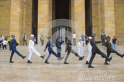 Changing guard ceremony, Anitkabir, Ankara, Turkey Editorial Stock Photo