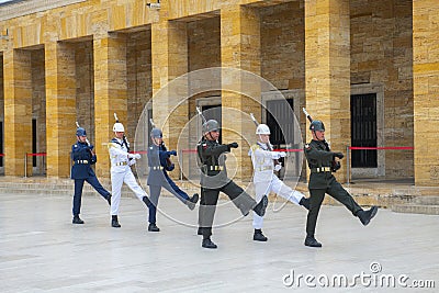 Changing guard ceremony, Anitkabir, Ankara, Turkey Editorial Stock Photo