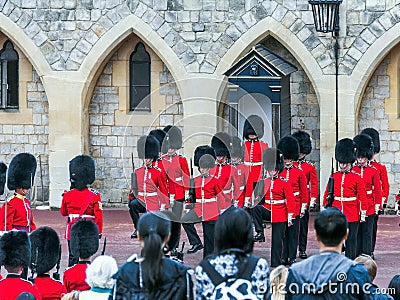 Changing Guard Ceremony takes place in Windsor Castle. Editorial Stock Photo