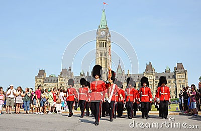 Changing of Guard in Parliament Hill, Ottawa Editorial Stock Photo