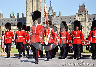 Changing of Guard in Parliament Hill, Ottawa Editorial Stock Photo