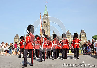 Changing of Guard in Parliament Hill, Ottawa Editorial Stock Photo