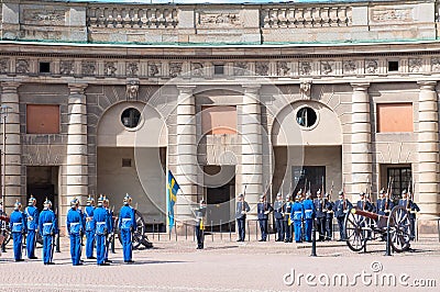 Changing the guard. Stockholm. Sweden Editorial Stock Photo