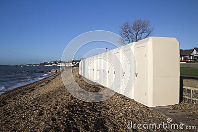 Changing Huts, Chalkwell, Essex, England Stock Photo