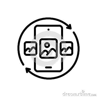 Black line icon for Changing, transshipment and gallery Vector Illustration