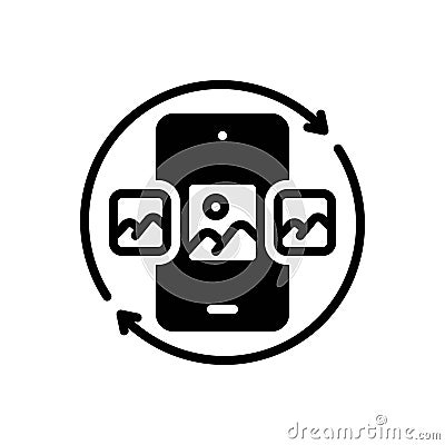 Black solid icon for Changing, transshipment and developing Stock Photo